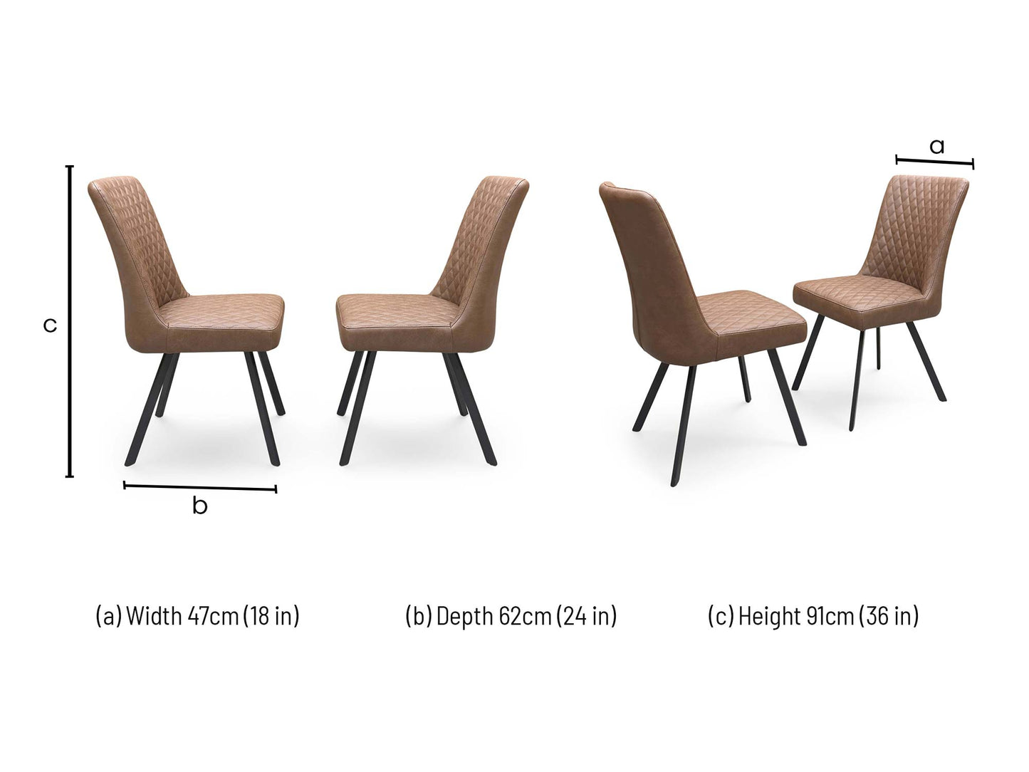 ‘Earth’ Tan Brown Pair of Dining Chairs