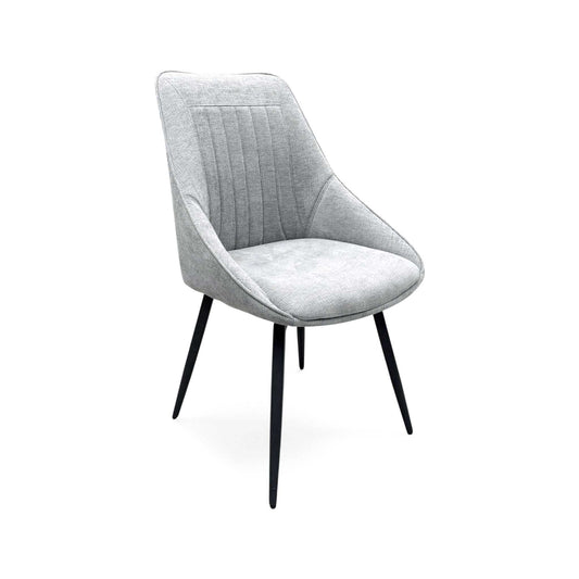 Crete Silver Fabric Swivel Dining Chair