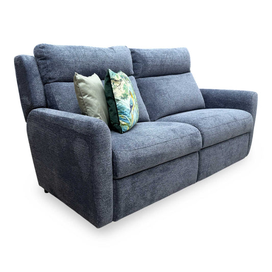 G Plan ‘Wren’ A223 Merim Denim Blue Fabric 2 Cushion 3 Seater Sofa