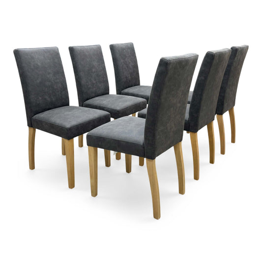 Furnitureland 'Augusta' Grey Cowboy Upholstered Set of 6 Dining Chairs