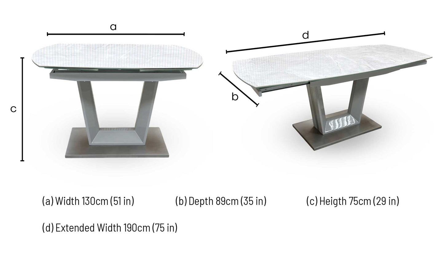 ‘Grigio’ Ceramic Top Swivel Extending Dining Table