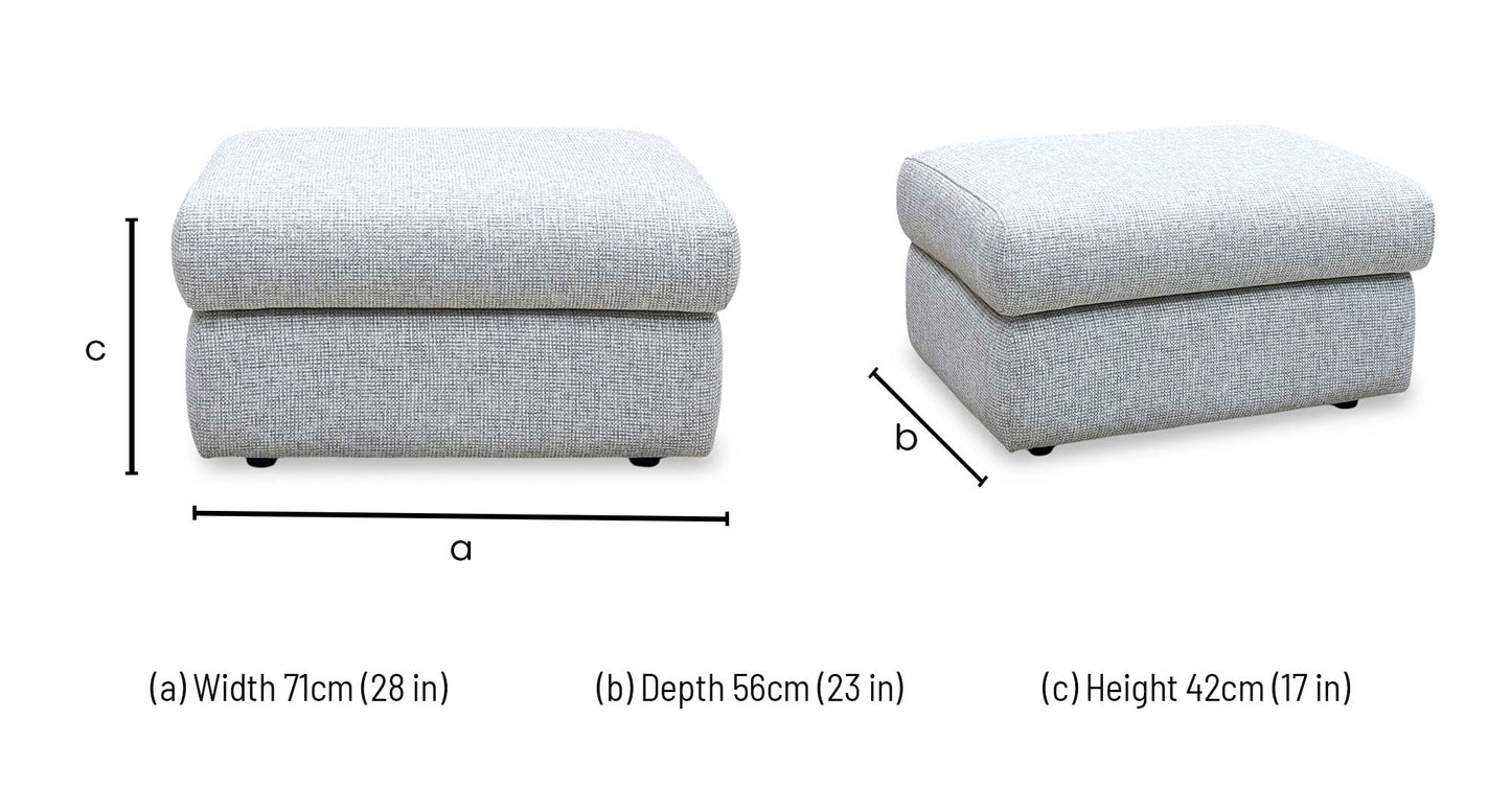 G Plan ‘Thornbury’ A940 Roche Cloud Grey Fabric Storage Footstool