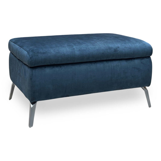 ‘Daytona’ Airforce Blue Fabric Footstool