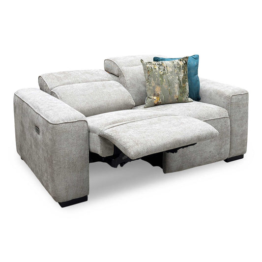 ‘Venosa’ Natural Fabric 2 Seater Power Recliner Sofa