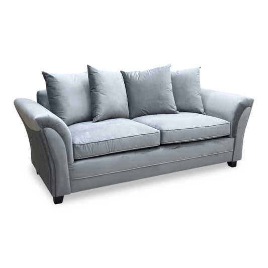 Full View ‘Leila’ 3-seater sofa, beautifully tailored in soft, textured grey fabric upholstery