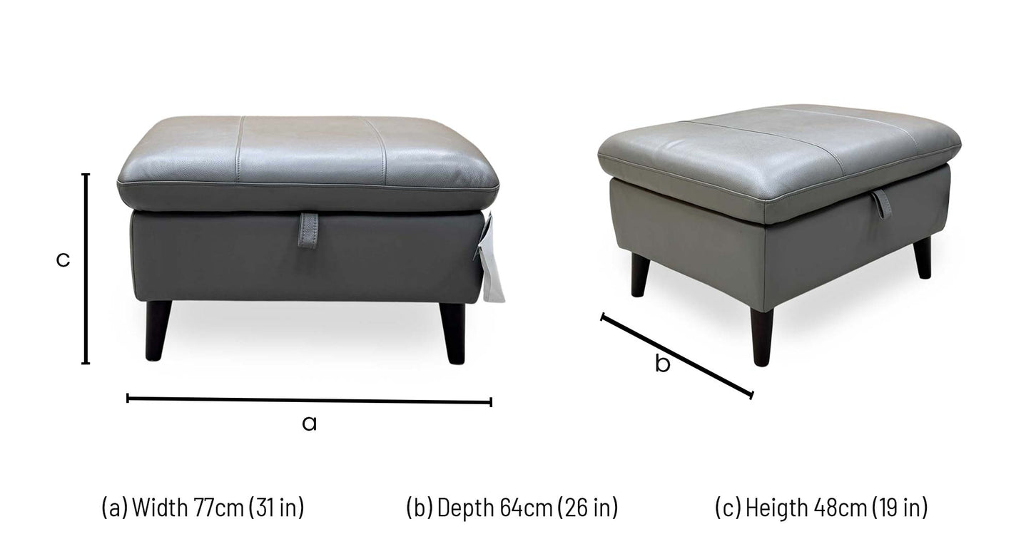 'Winner' Oslo Cat-40-15 Elephant Leather Storage Footstool