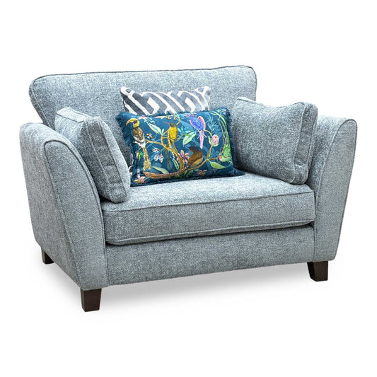 ‘Tabitha’ Duck Egg Fabric Snuggler Chair