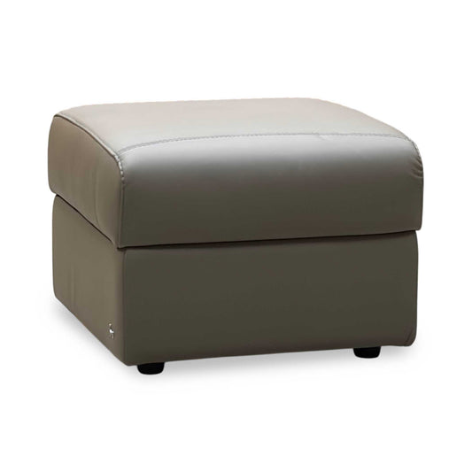 Nicoletti ‘Yari’ Torello Taupe Leather Storage Footstool