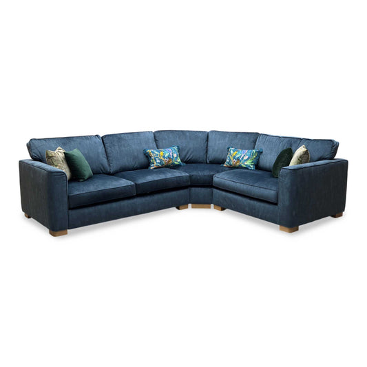 ‘Elora’ Heritage Airforce Blue Velvet Right Hand Facing Corner Sofa