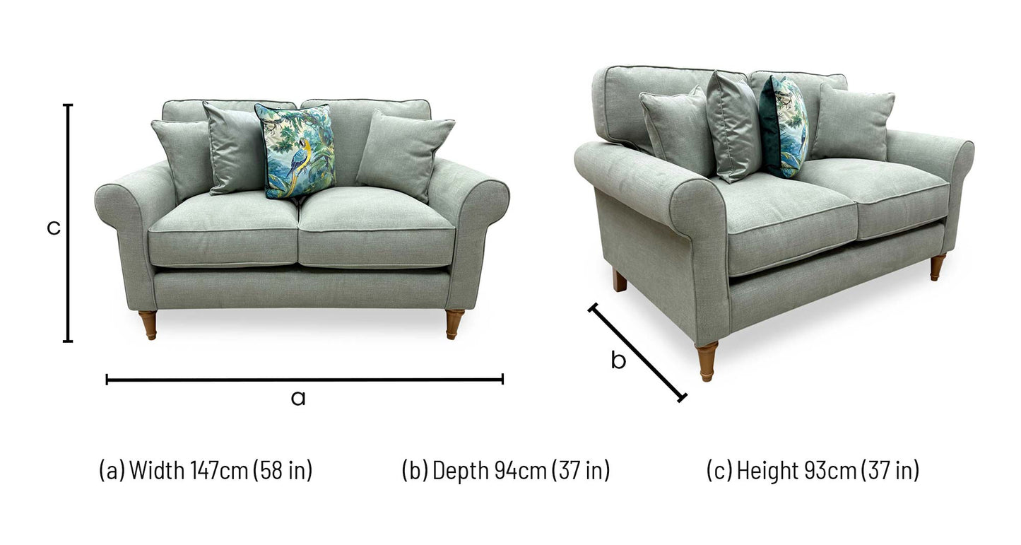 'William' Cosmo Olive Green Fabric 2 Seater Sofa