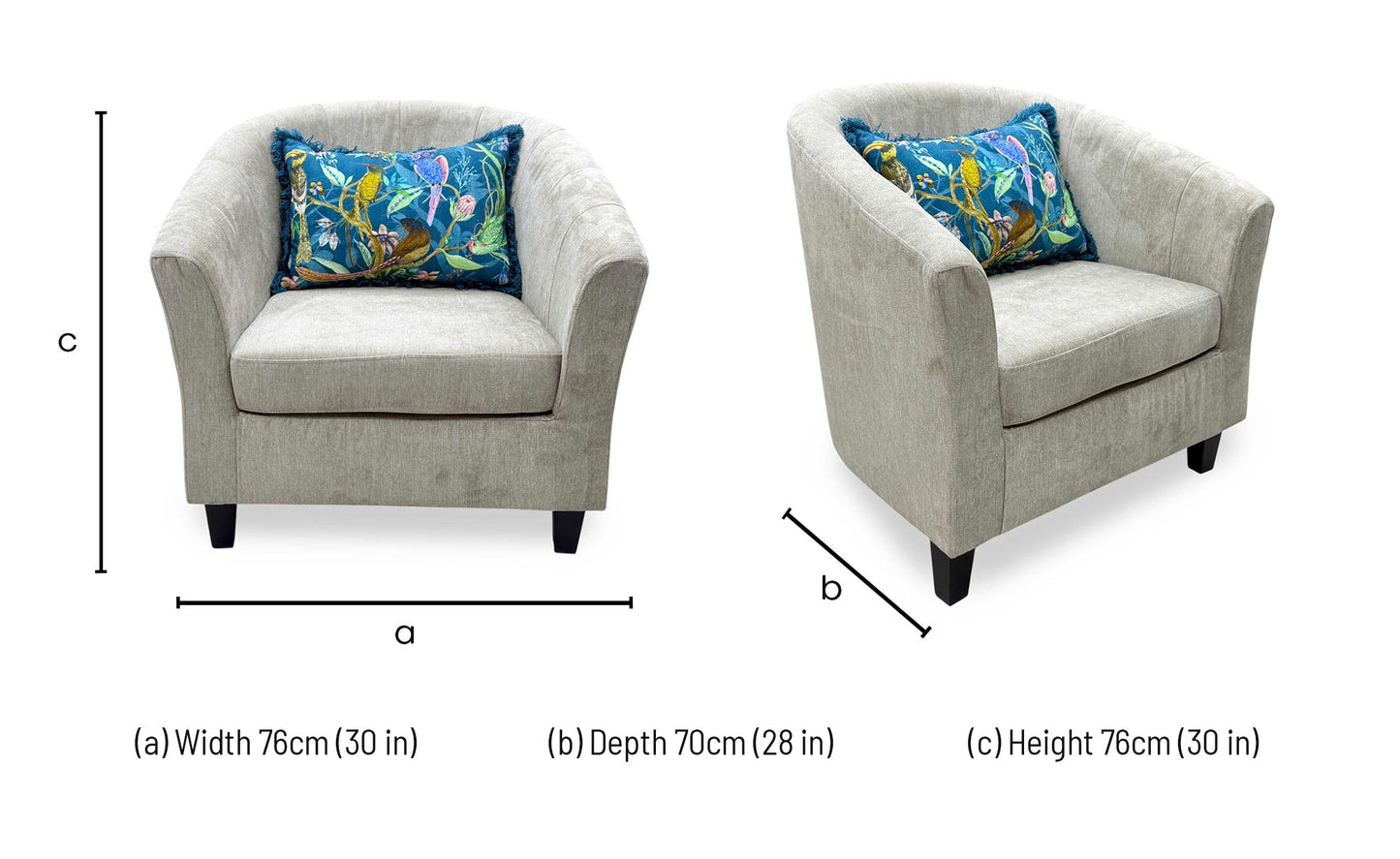 'Regal' Natural Fabric Tub Chair