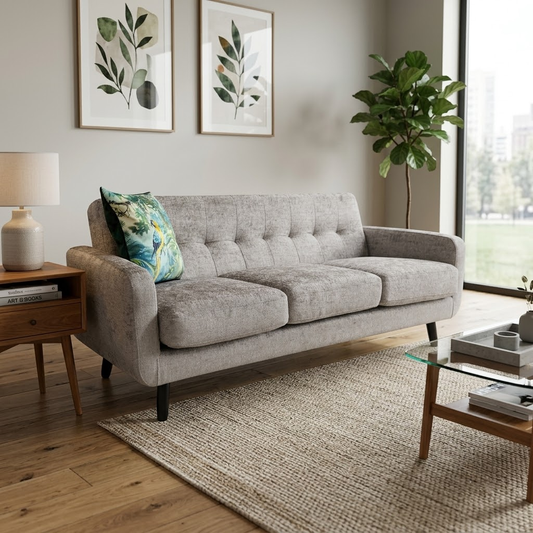 'Oslo' Natural Fabric 3 Seater Sofa