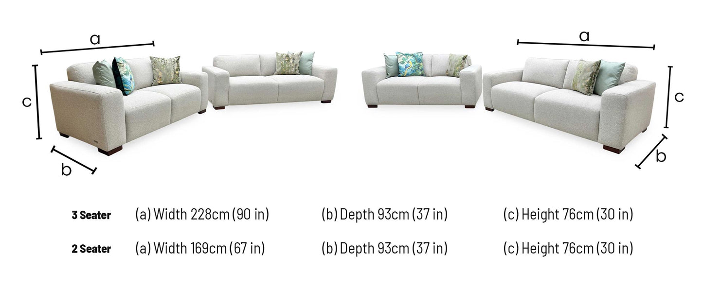 Michelle Keegan Home 'Cortes' Natural Fabric 3 + 2 Seater Fabric Sofa Set