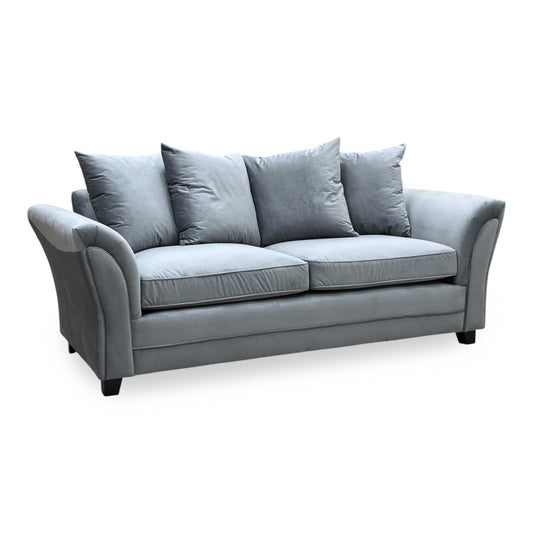 Full View ‘Leila’ contemporary 3-seater sofa, beautifully tailored in a sophisticated, textured Grey fabric upholstery.