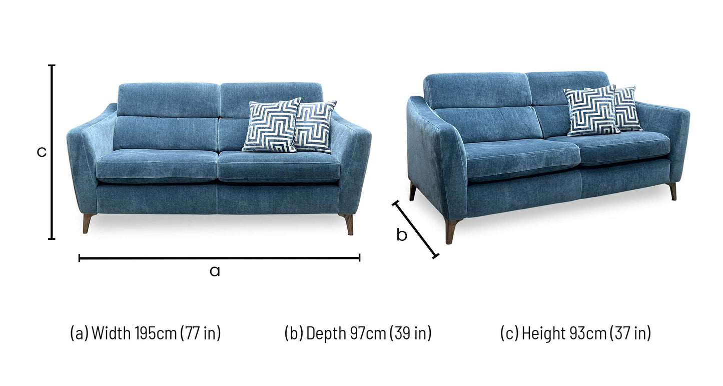 ‘Moderna’ Mht Airforce Blue Sw Linen Fabric 2 Seater Sofa