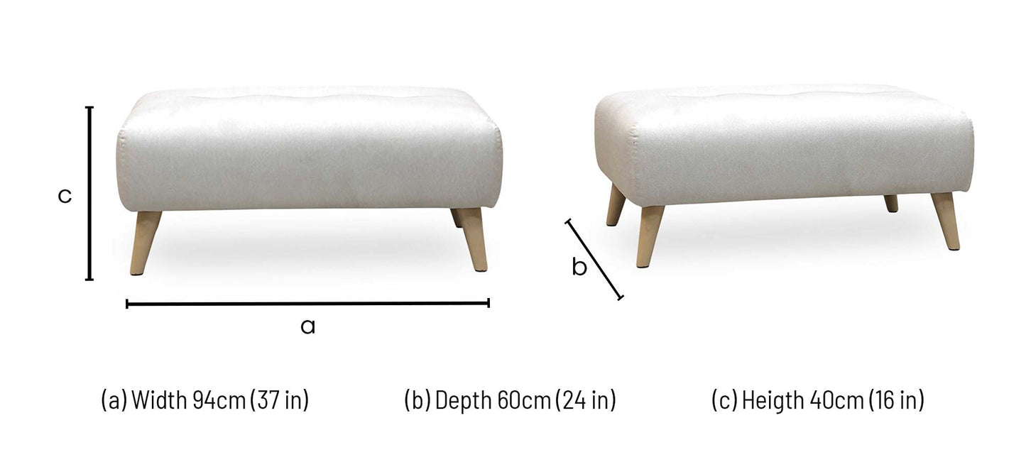 ‘Penny’ Beige Fabric Bench Stool