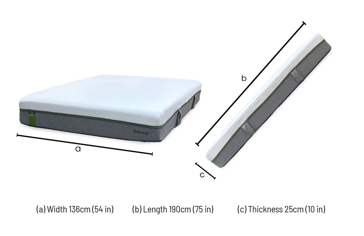 Emma Mattress Helix Hybrid Medium Firm 319 Spring Memory Foam Mattress - Double Furniture Village