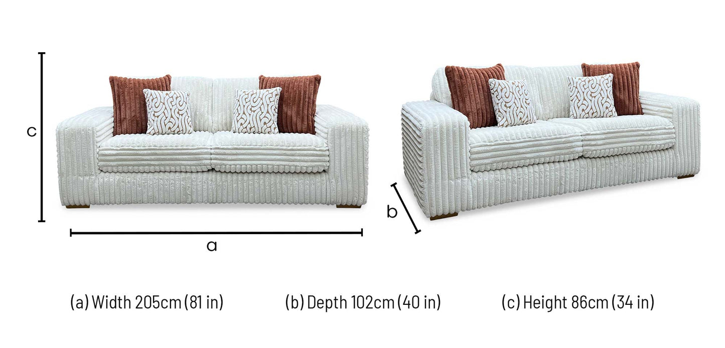 ‘Cosy’ Natural Cord Fabric 2 Seater Sofa