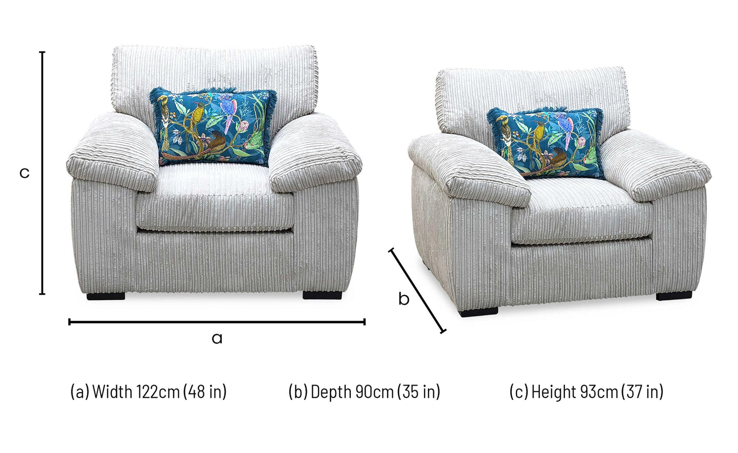 ‘Amalfi’ Silver Fabric Armchair