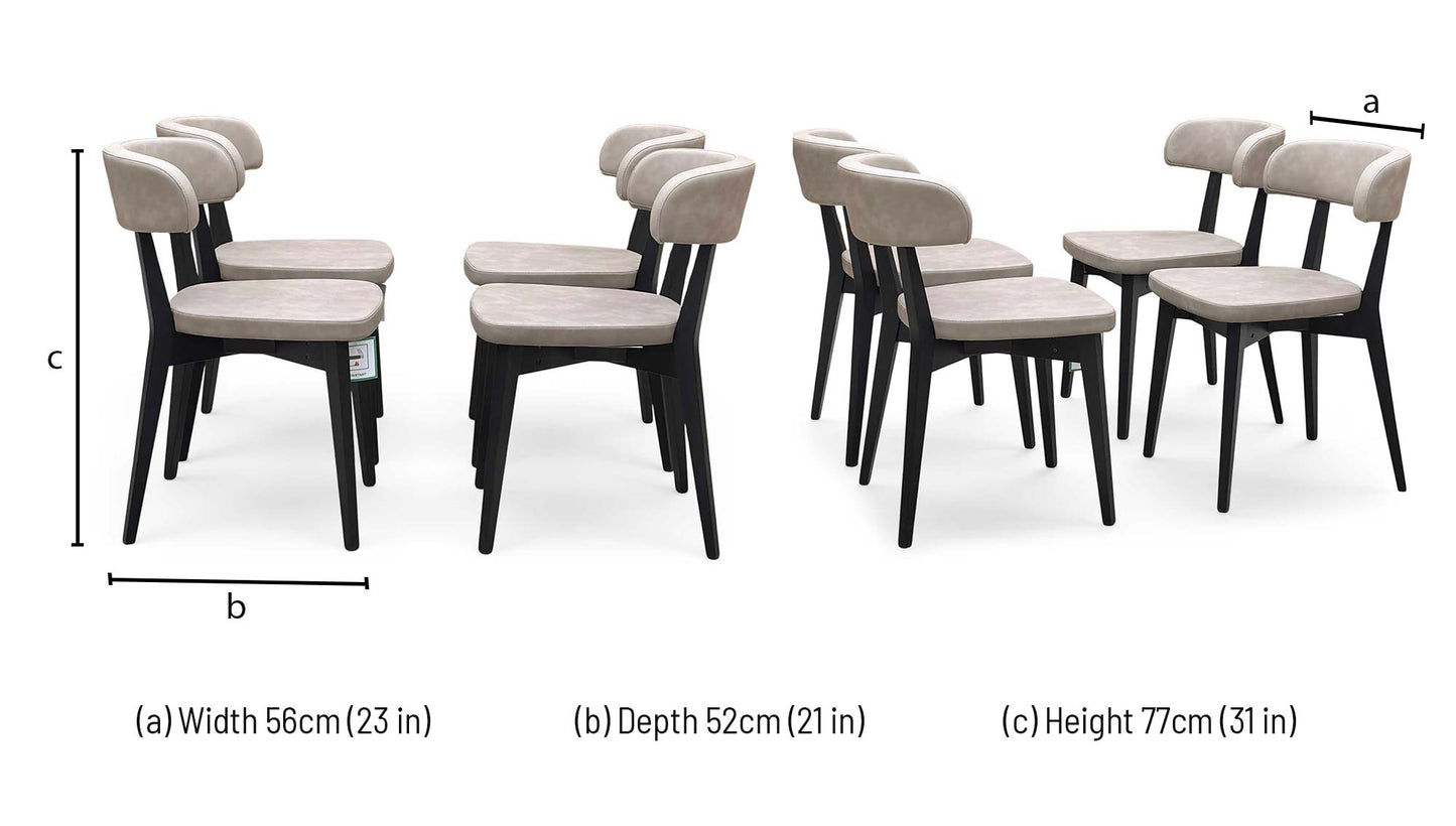 Connubia ‘Siren’ S0a-Vintage Desert Taupe Faux Leather Set of 4 Graphite Wooden Leg Dining Chairs