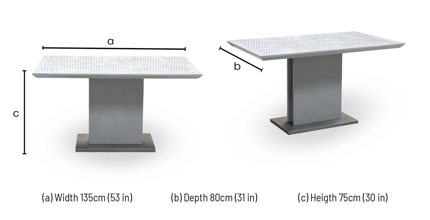 ‘Grigio' Ceramic Top Fixed Dining Table