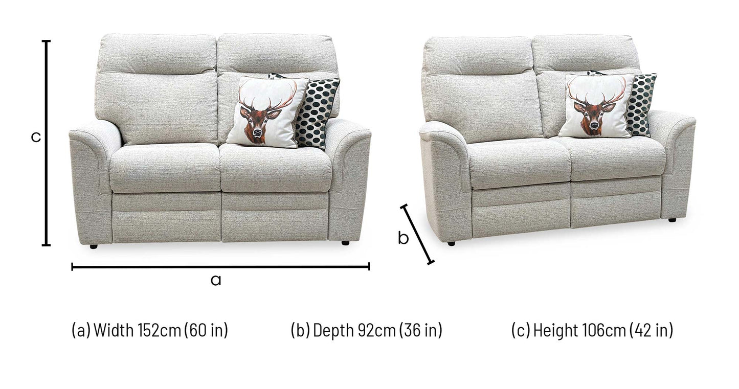 Parker Knoll 'Hudson 23' Caledonian Stone Grey 001300-0055 Fabric 2 Seater Sofa Furniture Village