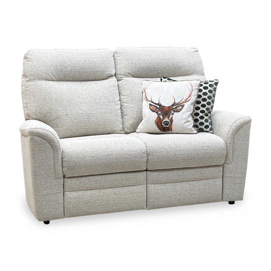 Parker Knoll 'Hudson 23' Caledonian Stone Grey 001300-0055 Fabric 2 Seater Sofa Furniture Village