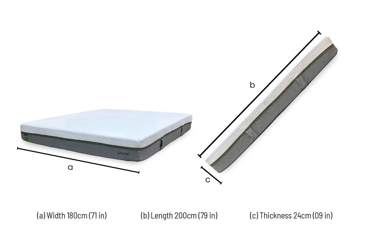 Emma Mattress Helix Hybrid Medium Firm 319 Spring Memory Foam Mattress - Super King