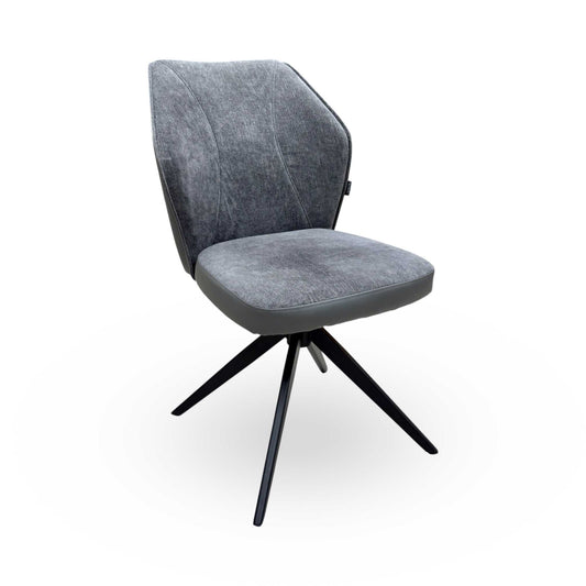 'Julio' G6 Anthracite Grey Fabric Swivel Dining Chair Furniture Village