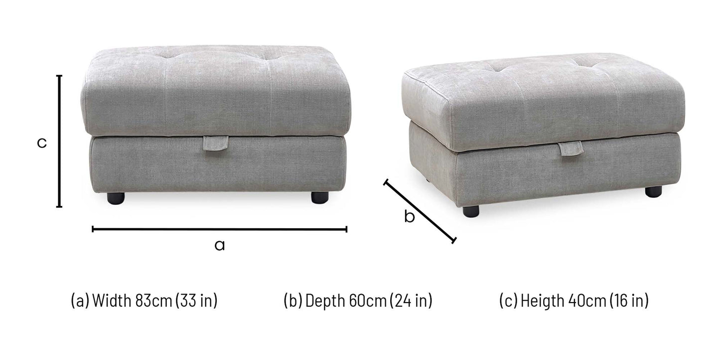 ‘Dinky’ Manhattan Nutmeg Fabric Large Storage Footstool Furniture Village