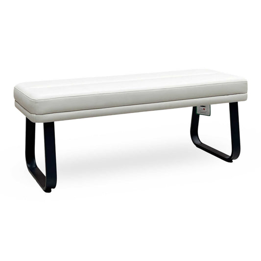 ‘Avuno’ Neutral Faux Leather Low Dining Bench Furniture Village