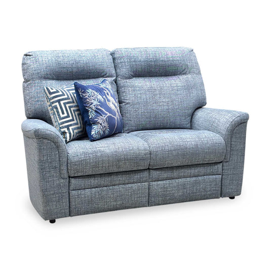 Parker Knoll 'Hudson 23' Dash Blue 001497-0080 Fabric 2 Seater Sofa Furniture Village
