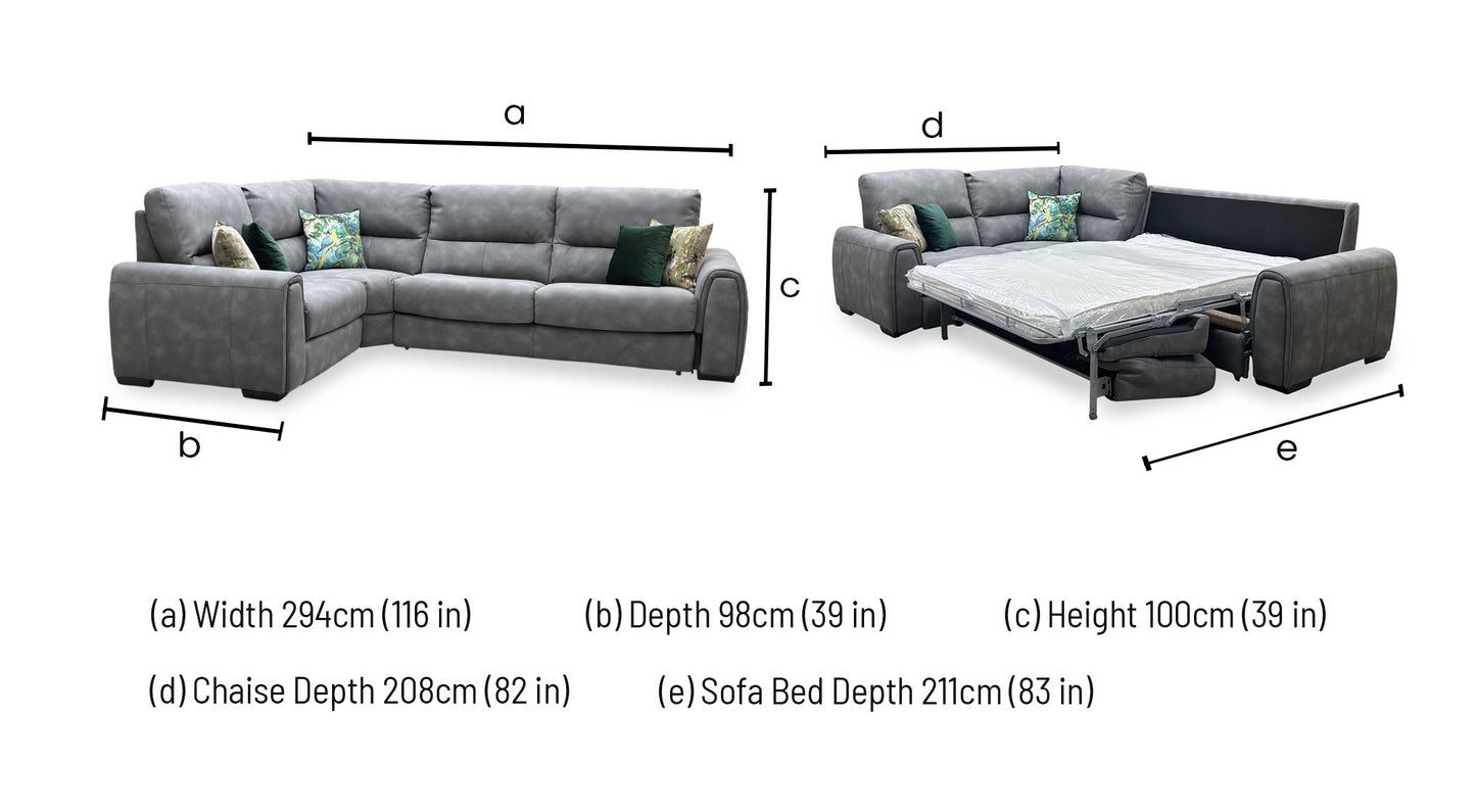 ‘Flex’ BFA-BEY-R16 Graphite Grey Fabric Small Corner Sofa Bed with Power Recliner and Storage Arms Furniture Village