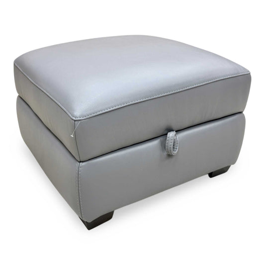 World of Leather 'Starlight Express' NC 435-E Sleet Grey Leather Storage Footstool Furniture Village