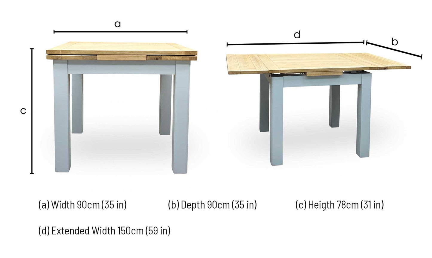 ‘Hamilton’ Solid American Oak Draw Leaf Extending Dining Table Furniture Village