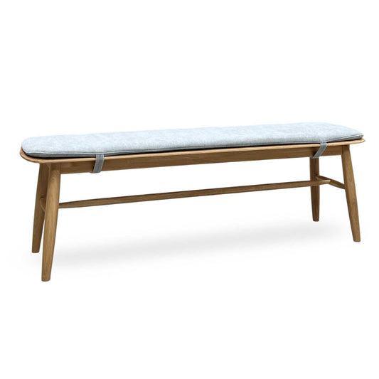 ‘Stockholm' Light Oak 150cm Dining Bench + Grey Bench Pad Furniture Village