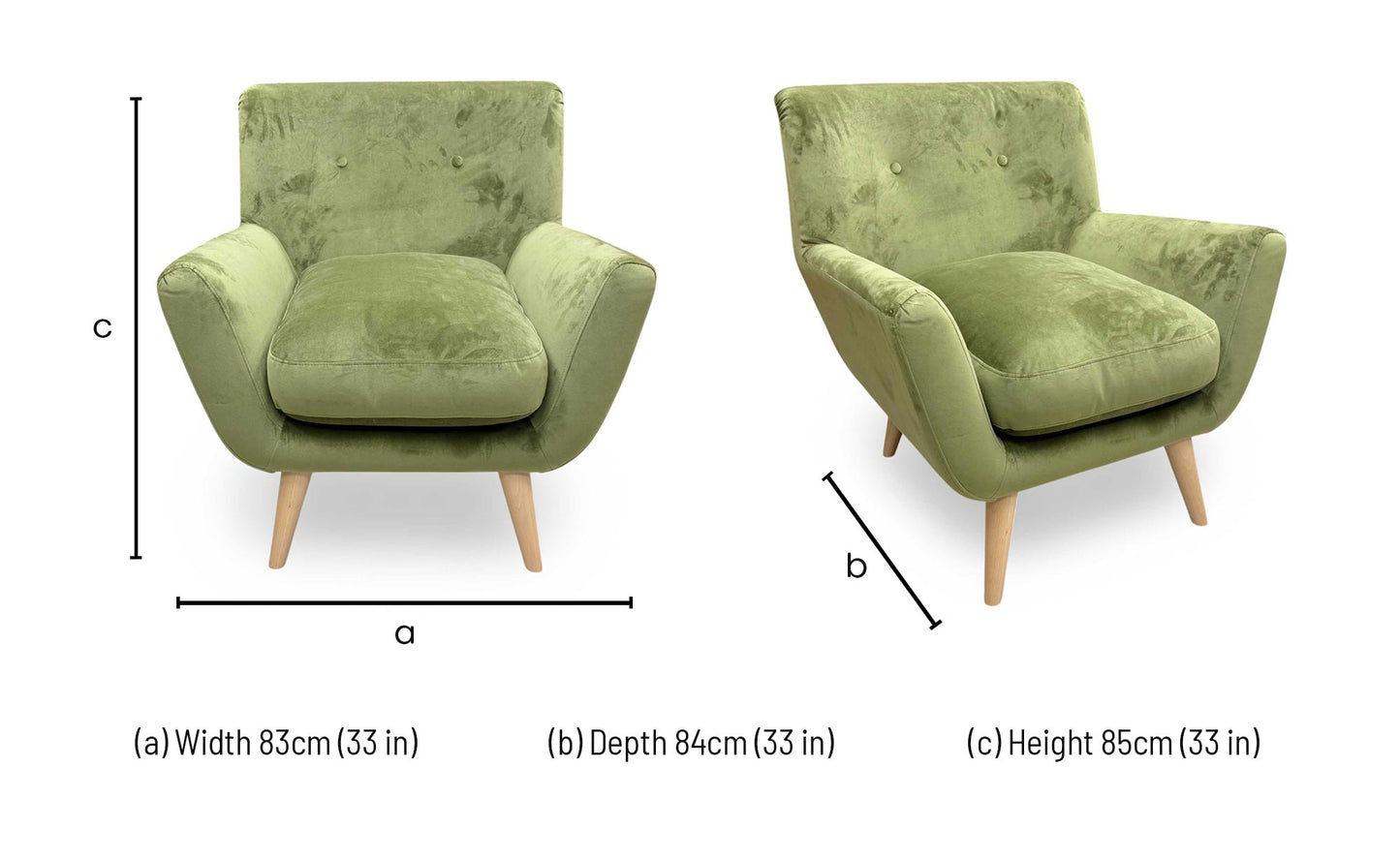'Retro' Olive Velvet Accent Chair DFS