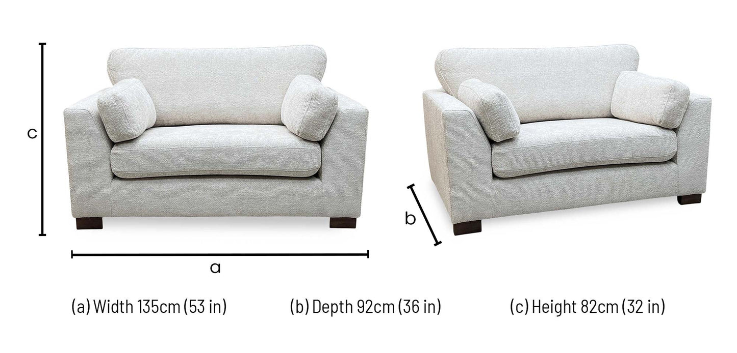 ‘Essie’ Cream Woven Fabric Snuggler Chair DFS