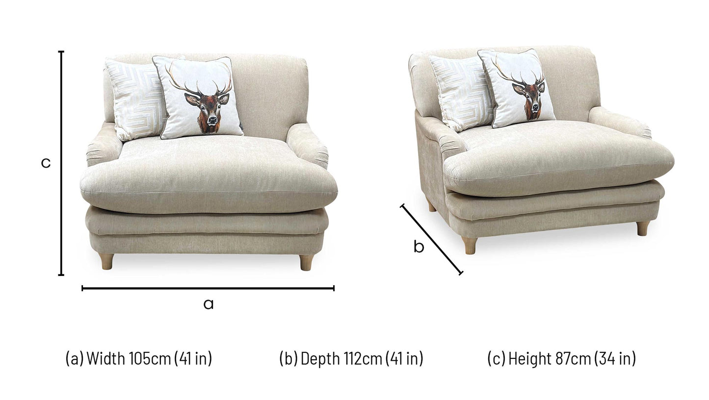 ‘Plumpton’ Sahara Beige Chenille Fabric Armchairs - Set of 2 Very.com