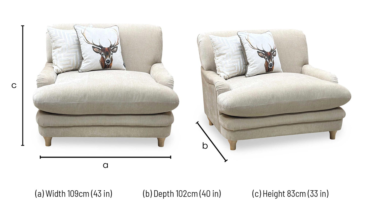 'Plumpton' Sahara Beige Chenille Fabric Armchair Very.com
