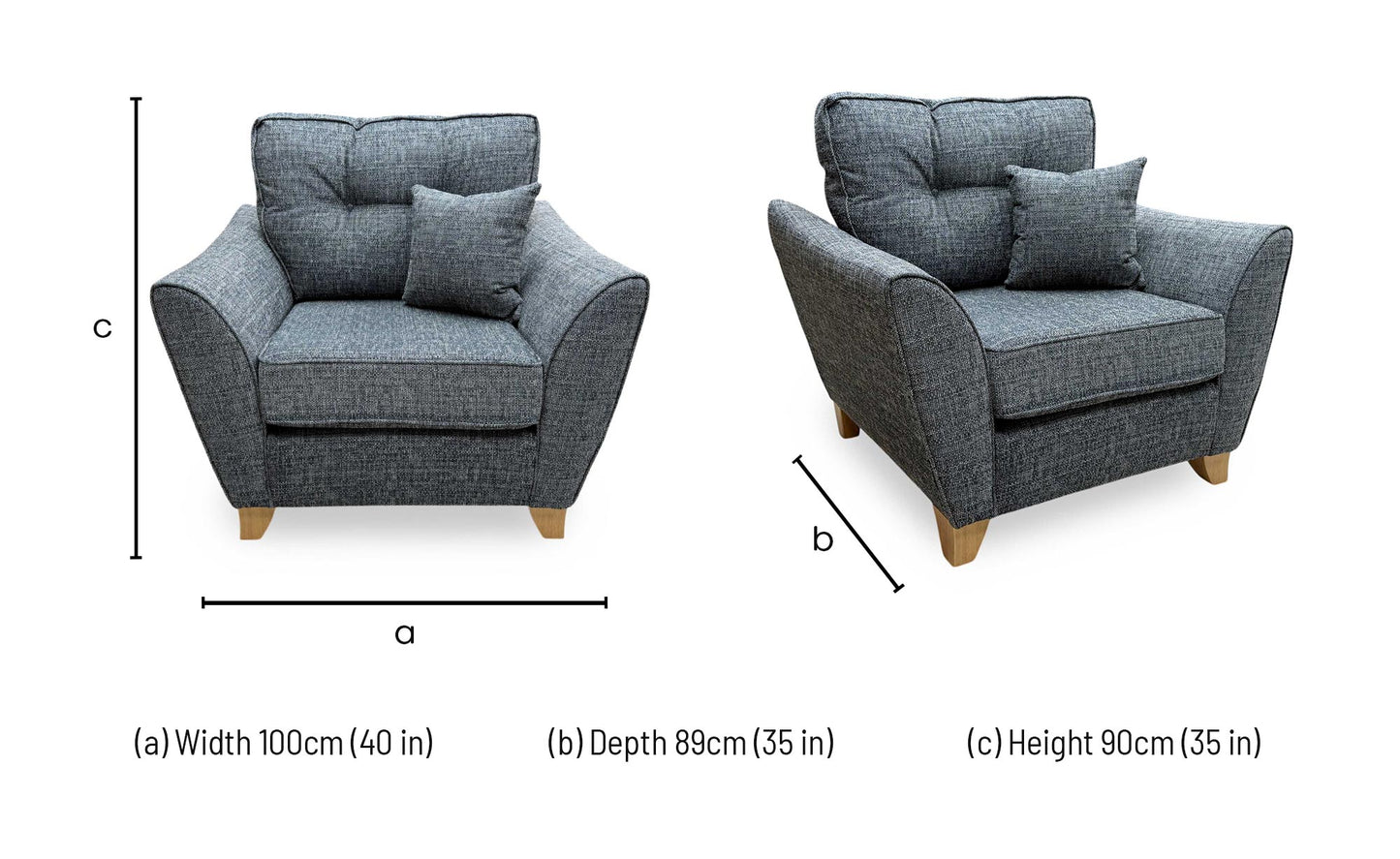 'Halstow' Charcoal Grey Fabric Armchair Very.com