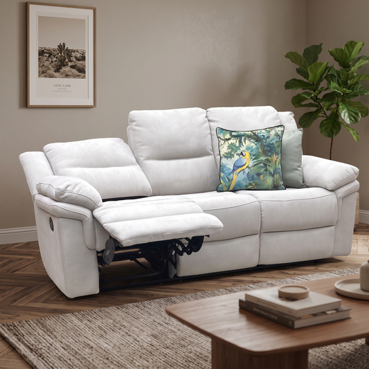 ‘Albion’ Charcoal Grey Chenille Fabric 3 Seater High Back Manual Recliner Sofa Very.com