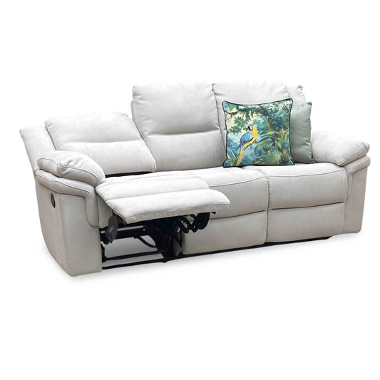 ‘Albion’ Charcoal Grey Chenille Fabric 3 Seater High Back Manual Recliner Sofa Very.com