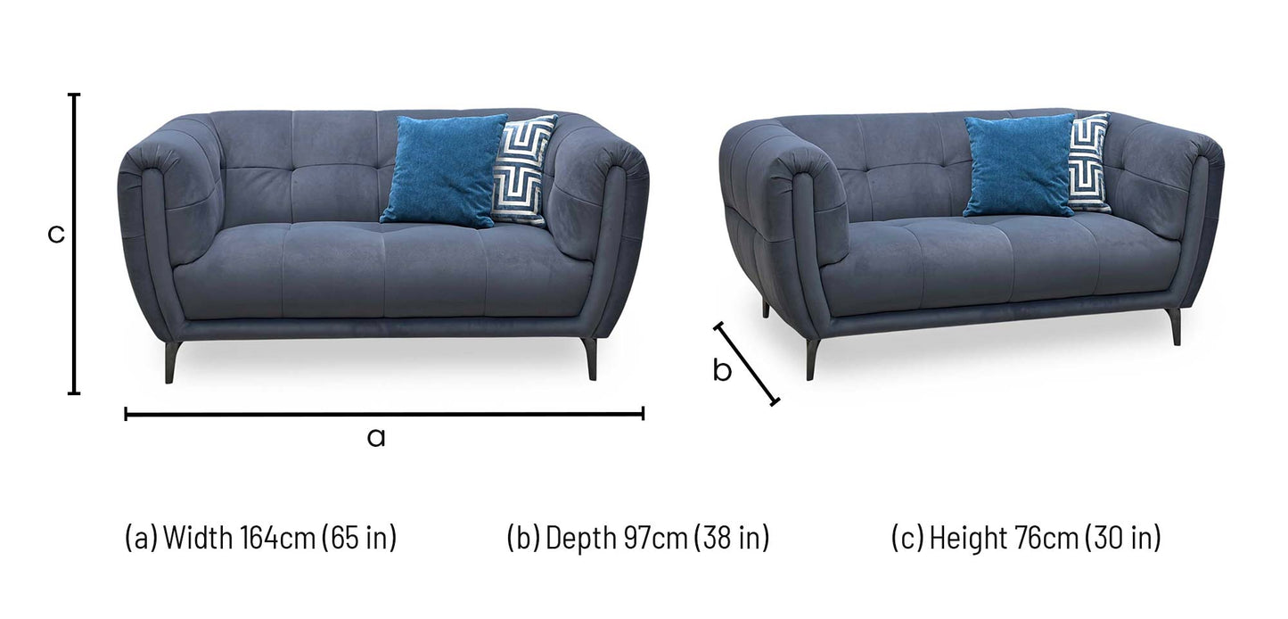 ‘Sienna’ Opulence Royal Blue 50495 Fabric 2 Seater Sofa Furniture Village