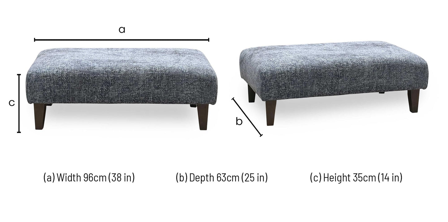 ‘Tabitha’ Slate Blue Woven Fabric Bench Stool Furniture Village