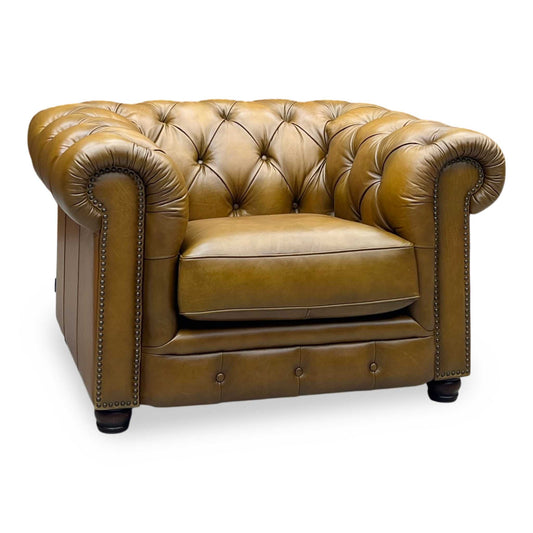 At The Helm ‘Shackleton’ X3y1-1957ls Inca Brown Leather Chesterfield Chair Furniture Village
