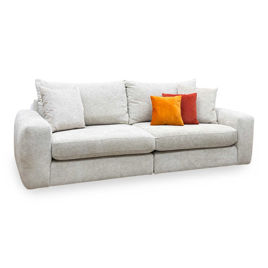 ‘Pandora’ Denby Ivory Fabric 4 Seater Split Frame Sofa Furniture Village