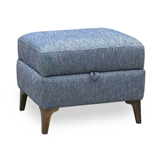 ‘Moderna' Blr Marine Blue Sw Fabric Storage Footstool Furniture Village