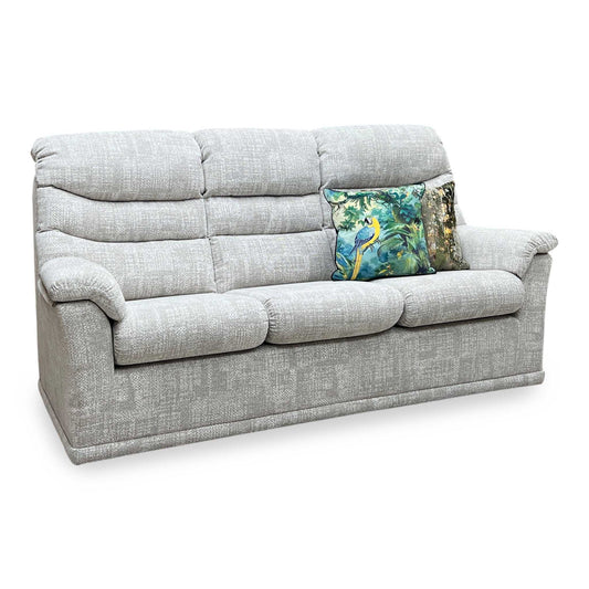 G Plan 'Malvern' B045 Aerial Horizon Grey Fabric 3 Cushion 3 Seater Sofa Furniture Village