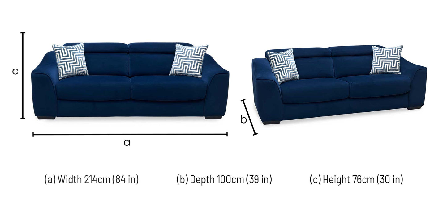 ‘Elixir’ Royal Blue Fabric 3 Seater Sofa Bed Furniture Village